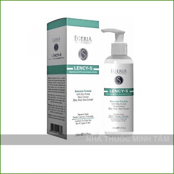 Sữa Rửa Mặt EGERIA LENCY S dưỡng ẩm, ngừa mụn Cleasing Gel For Acne Skin & Oil Skin150ml